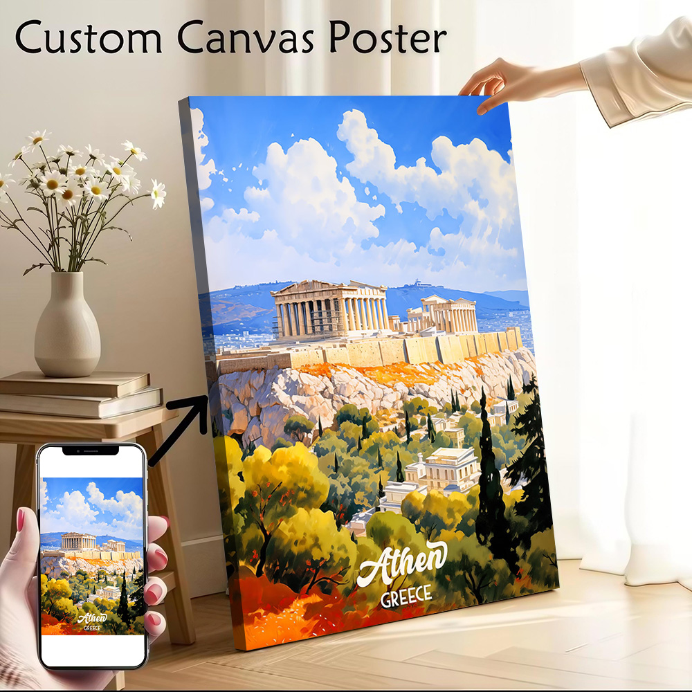 Travel Accessories Greece - Постер на холсте с изображением Афин,