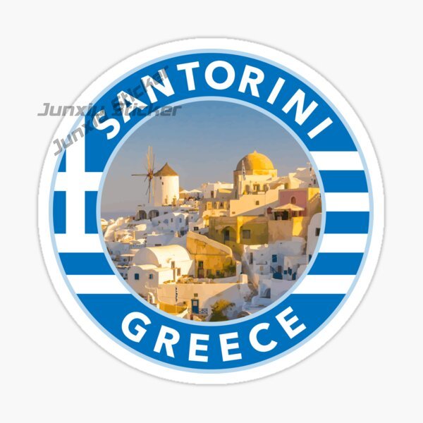 Travel Accessories Greece - Наклейки на автомобиль SANTORINI GREECE, виниловые