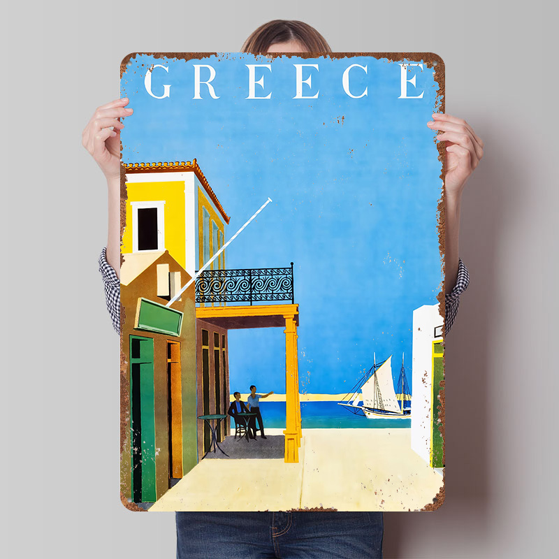 Travel Accessories Greece - Металлический постер «Путешествие в Грецию», индивидуальный