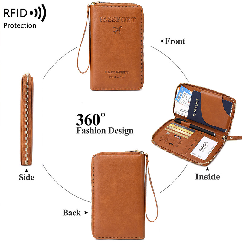 Обложка для паспорта на молнии – обзор и цена Travel Accessories Rfid