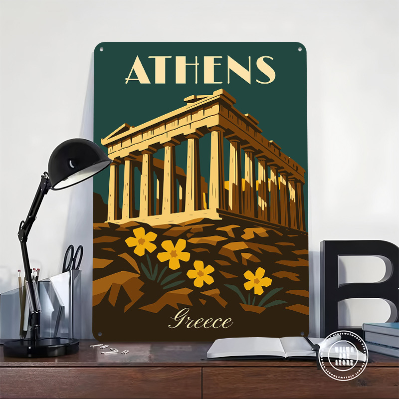 Металлический ретро-постер «Аф – обзор и цена Travel Accessories Greece